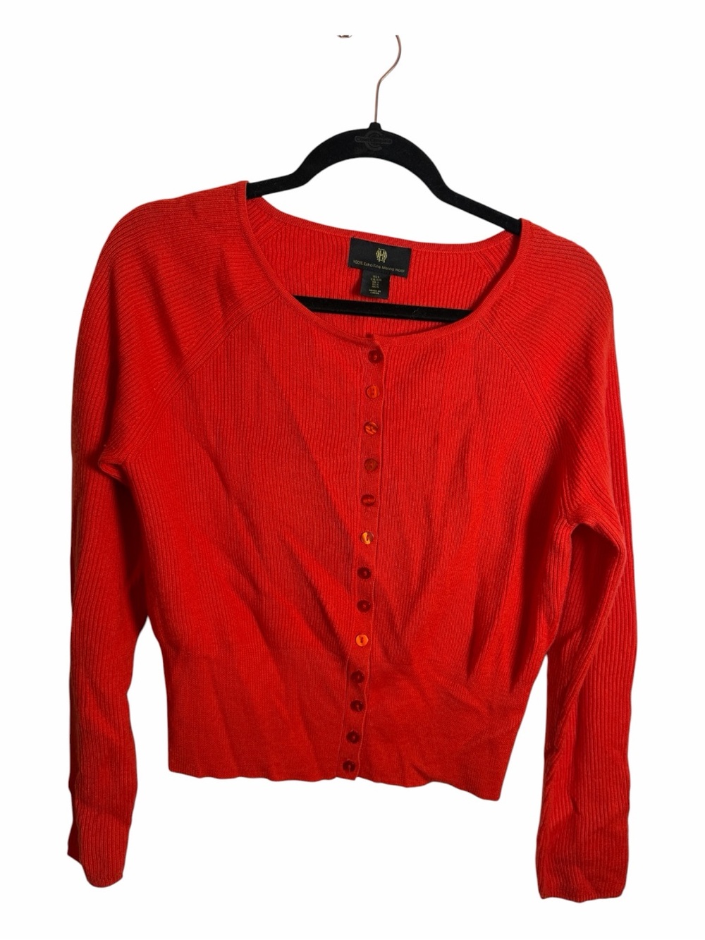 House of Harlow 1960 Bright Red Button-Up Ribbed Cardigan